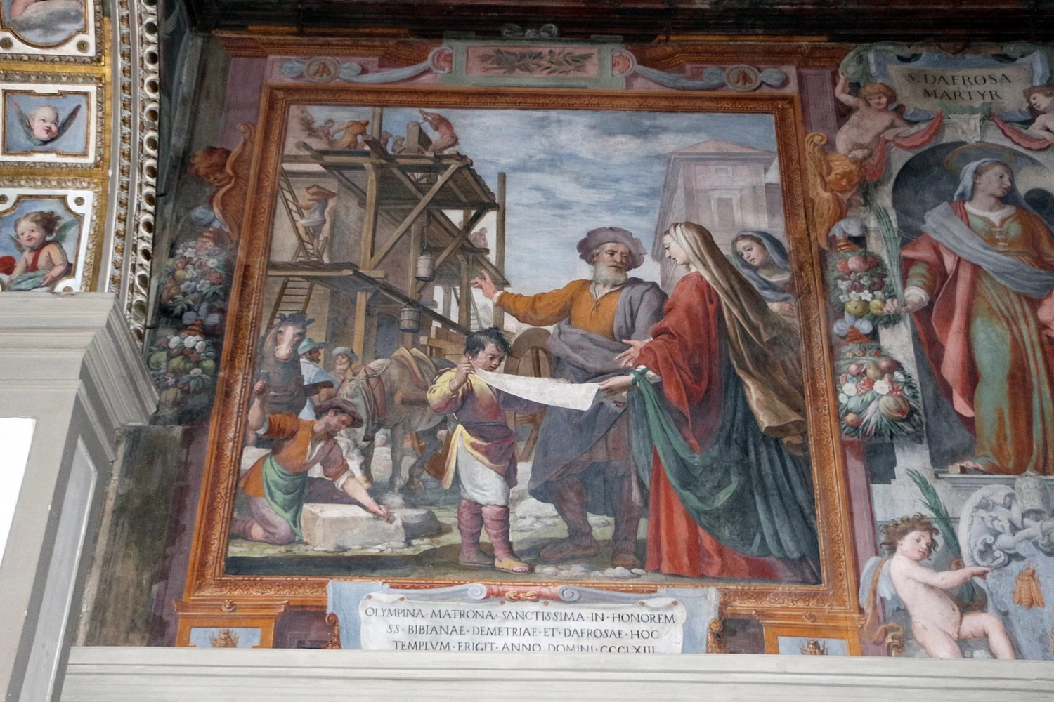 Chiesa di Santa Bibiana, Roma - storie di santa Bibiana. Santa Olimpina fa edificare la chiesa di santa Bibiana